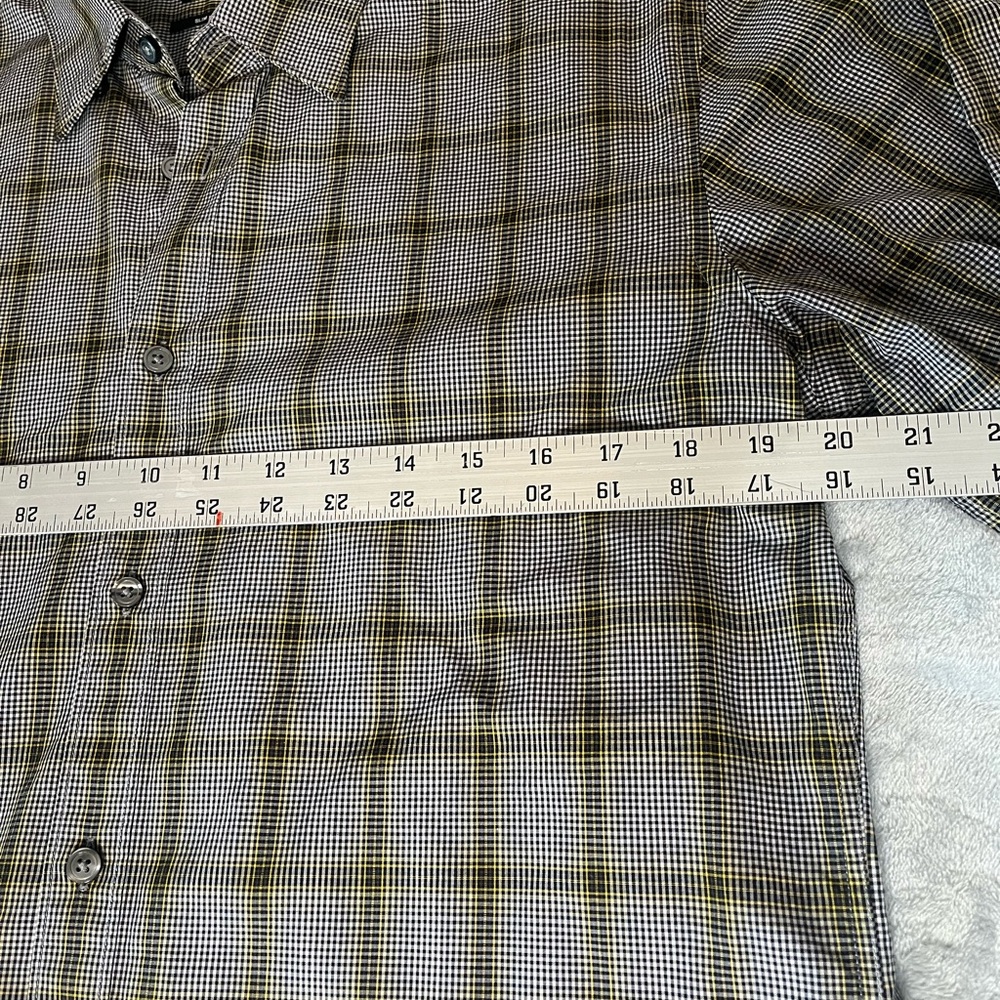 BOSS Hugo Boss Long Sleeve Button Down Sz Large Shirt Slim Fit Gray with Plaid - Picture 5 of 11